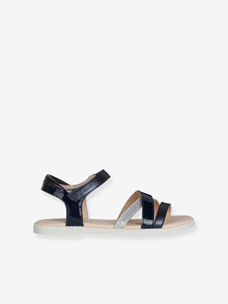 Karly Girls Sandals by GEOX®, for Children brown+navy blue+white 