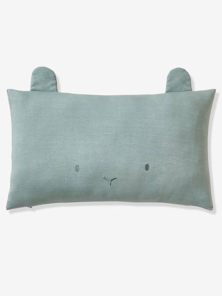Animal Head Cushion grey blue+marl grey+mustard+rosy+sage green 