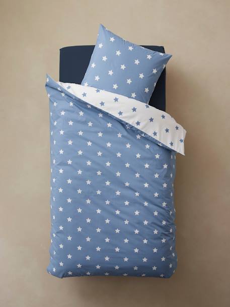 Duvet Cover + Pillowcase Set for Children, Academic WHITE MEDIUM SOLID WITH DESIGN 