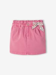 Girls-Skirts-Paperbag Skirt with Floral Fancy Bow, for Girls