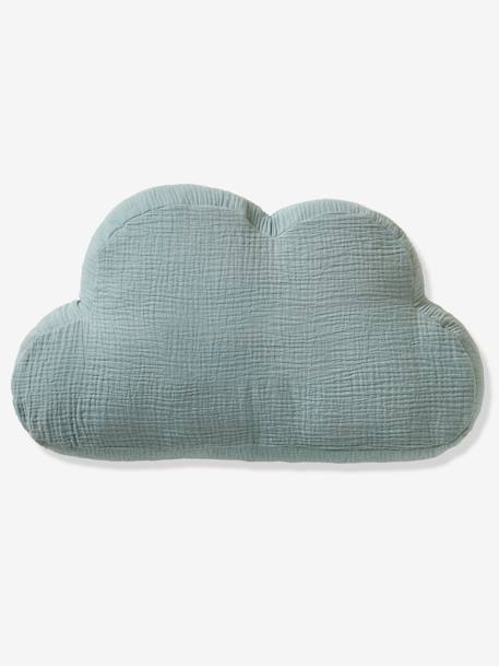 Cloud Cushion in Cotton Gauze grey blue+rosy+sage green 