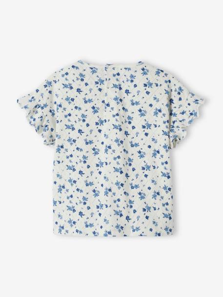 Floral T-Shirt in Pointelle Knit, for Babies ecru 