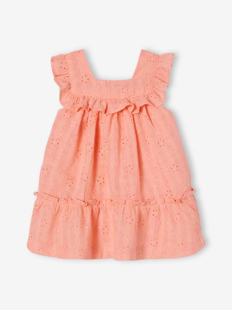 Broderie Anglaise Outfit: Dress, Bloomers & Headband coral 
