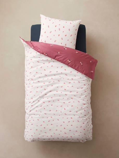 Duvet Cover + Pillowcase Set for Children, BFF WHITE MEDIUM SOLID WITH DESIGN 