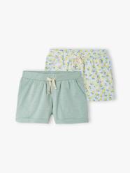 Girls-Shorts-Pack of 2 Shorts in Jersey Knit for Girls