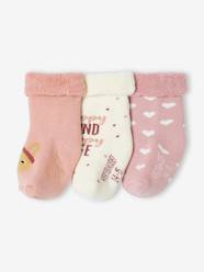 Baby-Pack of 3 Pairs of Hearts & Rabbits Socks for Baby Girls