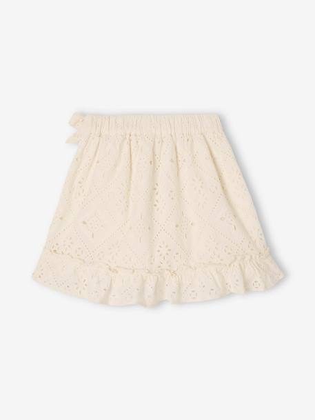 Ruffled Skirt in Broderie Anglaise, for Girls ecru 