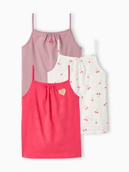 Girls-Tops-Pack of 3 Basics Tops with Thin Straps, for Girls