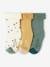 Pack of 3 Pairs of Socks with Stars, Clouds & Sun for Babies sage green 