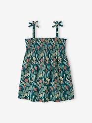 Girls-Tops-T-Shirts-Smocked Floral Print Top, for Girls