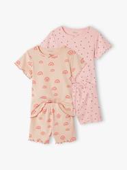 Girls-Pack of 2 Pyjamas in Printed Rib Knit, for Girls