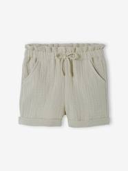 Shorts in Cotton Gauze, with Elasticated Waistband, for Babies