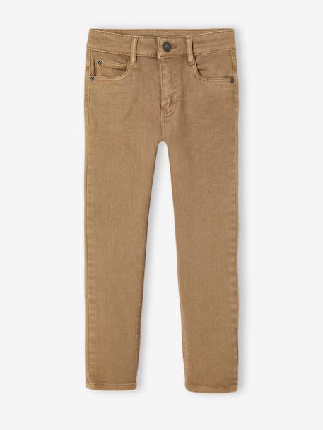 MEDIUM Hip, MorphologiK Slim Leg Coloured Trousers, for Boys beige+chocolate+grey green+khaki+sky blue+slate blue 