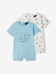 Baby-Bodysuits & Sleepsuits-Pack of 2 Snoopy Playsuits for Baby Boys, by Peanuts®