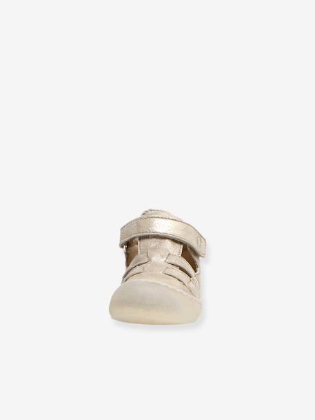 Semi-Open Sandals for Babies, Bede by NATURINO®, Designed for First Steps gold+rose 