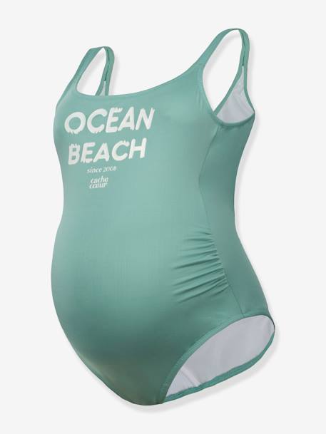 Swimsuit for Maternity, Ocean Beach by CACHE COEUR green+white 
