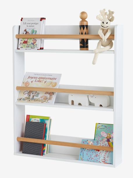 Bookcase with 3 Levels Wood/White 