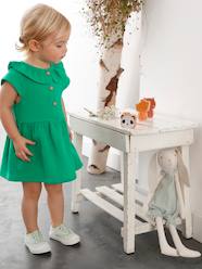 Dress in Cotton Gauze with Frilled Collar, for Babies