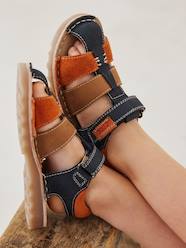 Shoes-Boys Footwear-Hook-and-Loop Leather Sandals for Children, Designed for Autonomy