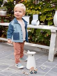 Canvas Trousers with Elasticated Waistband for Baby Boys
