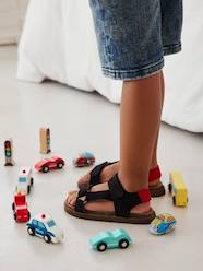-Hook-and-Loop Leather Sandals for Children