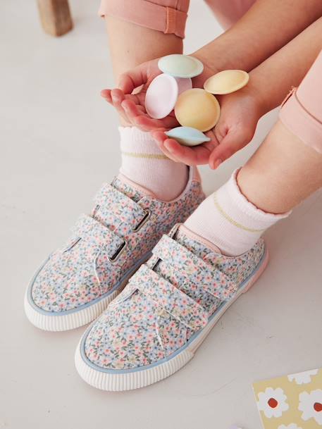 Fabric Trainers with Hook-&-Loop Straps, for Children rose 
