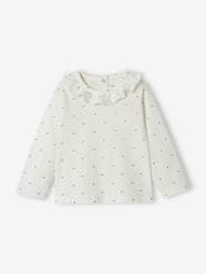 Baby-T-shirts & Roll Neck T-Shirts-T-Shirts-Top with Frill on the Neckline, for Baby Girls