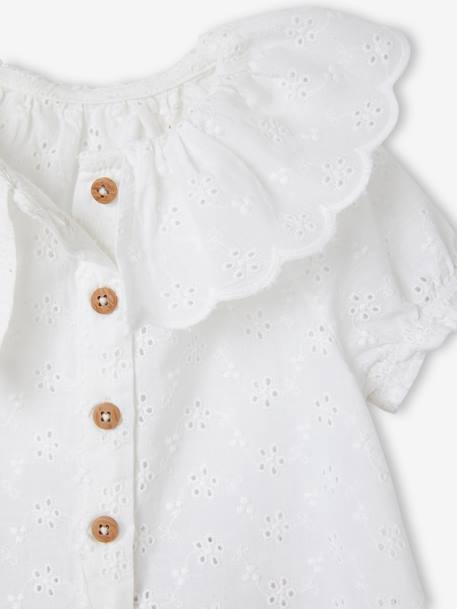 3-Piece Combo, Embroidered Blouse, Cotton Gauze Shorts & Matching Hairband for Babies rose 
