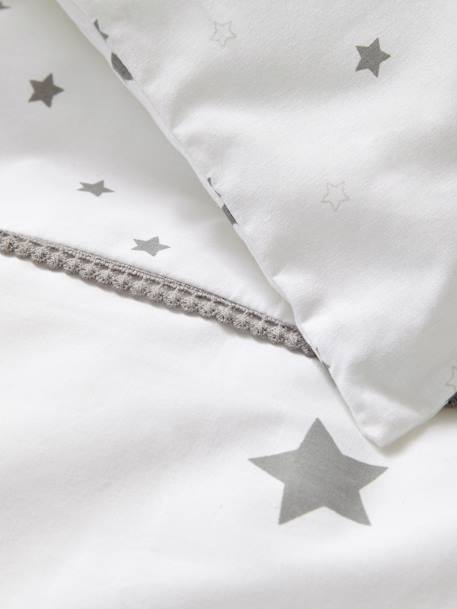 Baby Duvet Colour, Star Shower Theme White 