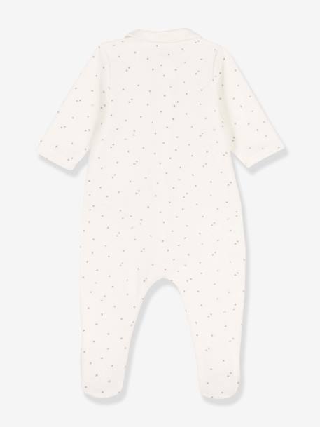 Zipped Sleepsuit in Organic Cotton, by PETIT BATEAU white 