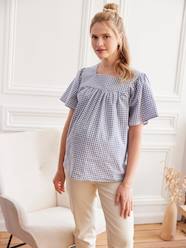 Maternity-Blouses, Shirts & Tunics-Gingham Blouse for Maternity