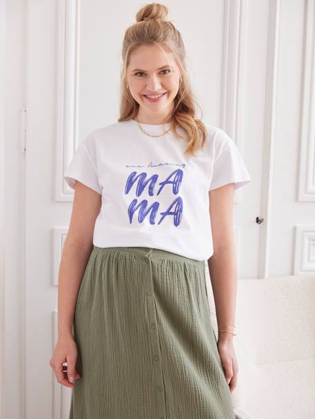 T-Shirt with Message, for Maternity ecru 