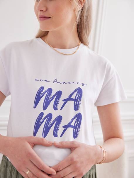 T-Shirt with Message, for Maternity ecru 