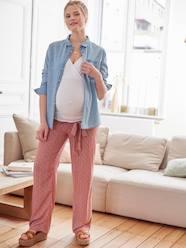Maternity-Printed Fluid Wide-Leg Trousers, for Maternity