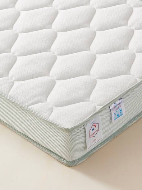 Mattress in Recycled Foam, Thermo-Regulating, for Babies white 