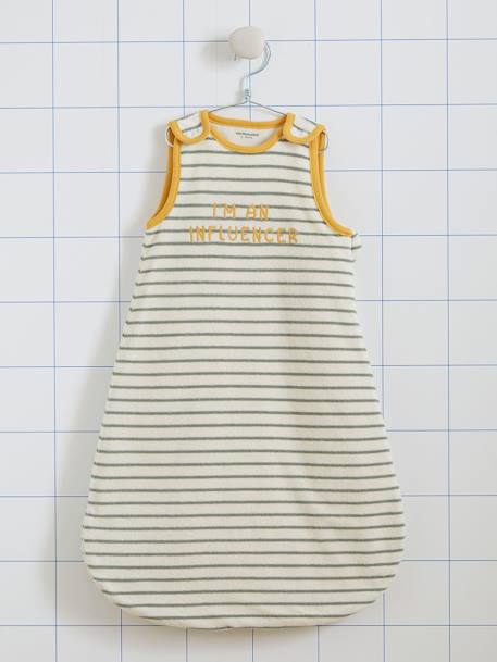 Summer Special Baby Sleeping Bag in Terry Cloth, Summer Dreams striped brown+striped green+striped navy blue 