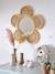 Flower Mirror in Rattan & Cane golden beige 