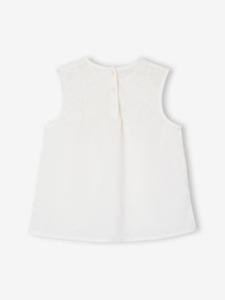 Sleeveless Blouse with Fancy Details, for Girls ecru 