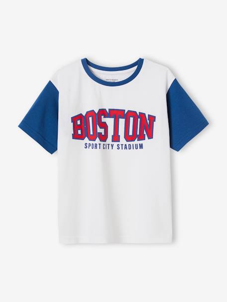 Boston Sports T-Shirt with Contrasting Sleeves, for Boys white 