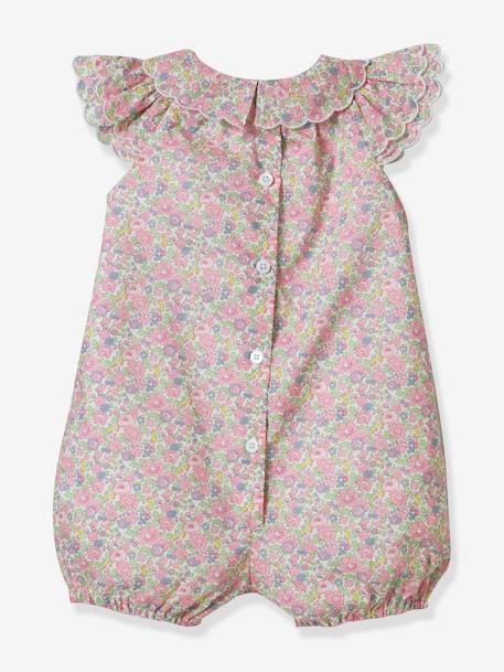 Jumpsuit in Liberty Fabric for Baby by CYRILLUS printed pink 