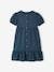 Buttoned Dress in Cotton/Linen for Girls ink blue 