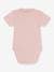 Short Sleeve Bodysuit with Collar, by PETIT BATEAU rose 