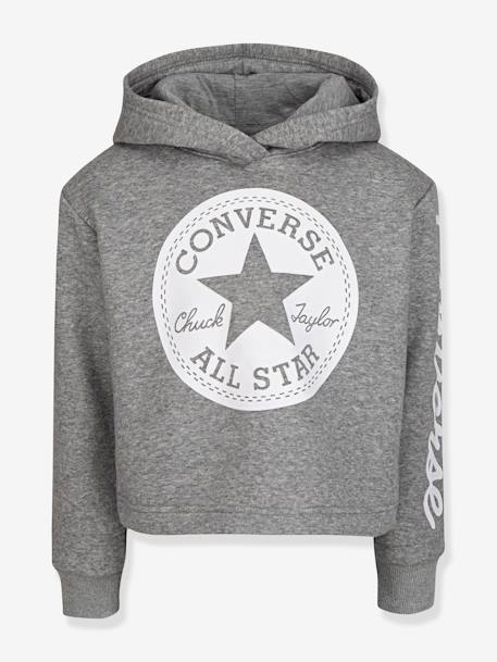Hooded Sweatshirt, Chuck Patch Cropped Hoodie by CONVERSE grey 