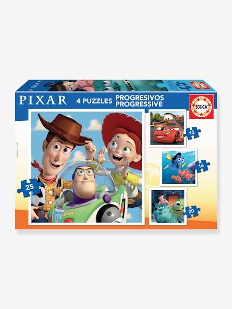 4 Progressive Pixar Puzzles - 12/25 - EDUCA multicoloured 
