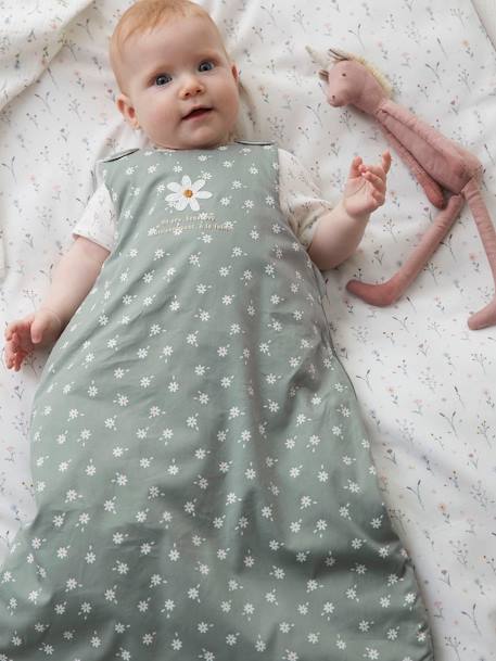 Sleeveless Baby Sleep Bag, Daisy GREEN MEDIUM SOLID WITH DESIG 