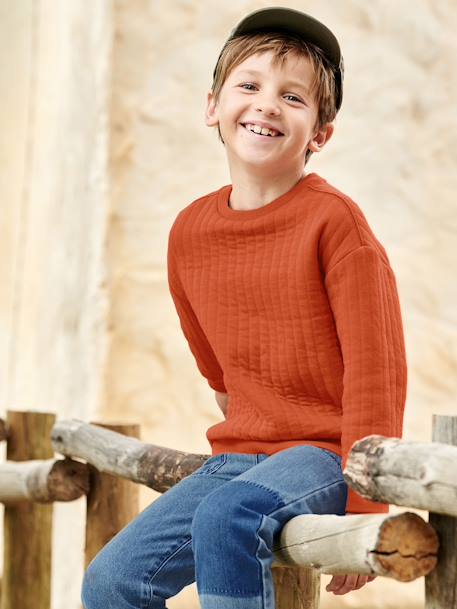 Padded Sweatshirt for Boys terracotta 