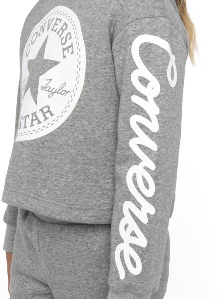Hooded Sweatshirt, Chuck Patch Cropped Hoodie by CONVERSE grey 