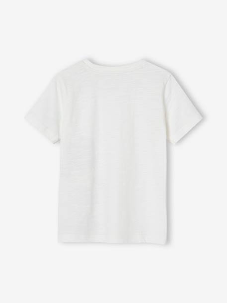 Fun Animal T-Shirt for Boys ecru+terracotta+white 