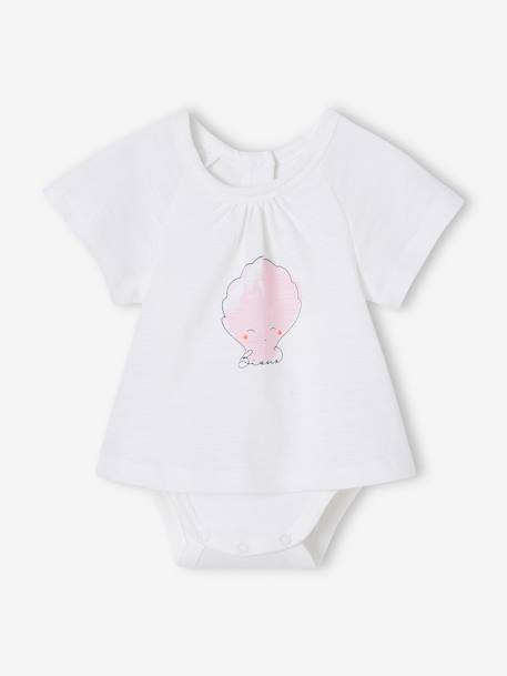 Short Sleeve Bodysuit Top for Babies - white, Baby
