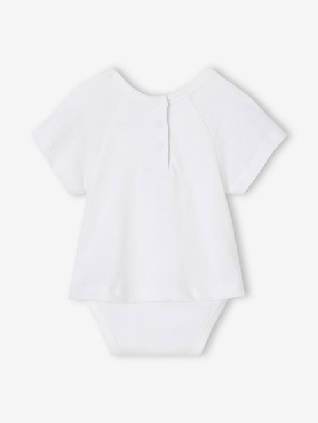 Short Sleeve Bodysuit Top for Babies white 